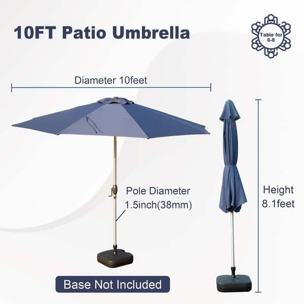 1 3 8 diameter pole patio umbrella TheLAShop 13ft 8-Rib Wood with Stand for Outdoor Featuring Sunbrella Fabric Plaza Del Caribe | San