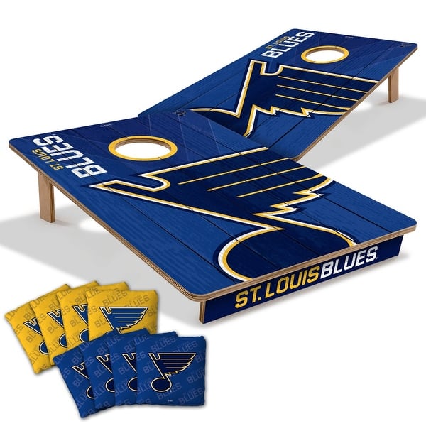 slide 2 of 7, St Loius Blues NHL Tailgate Cornhole Board Set Include Carrying Case