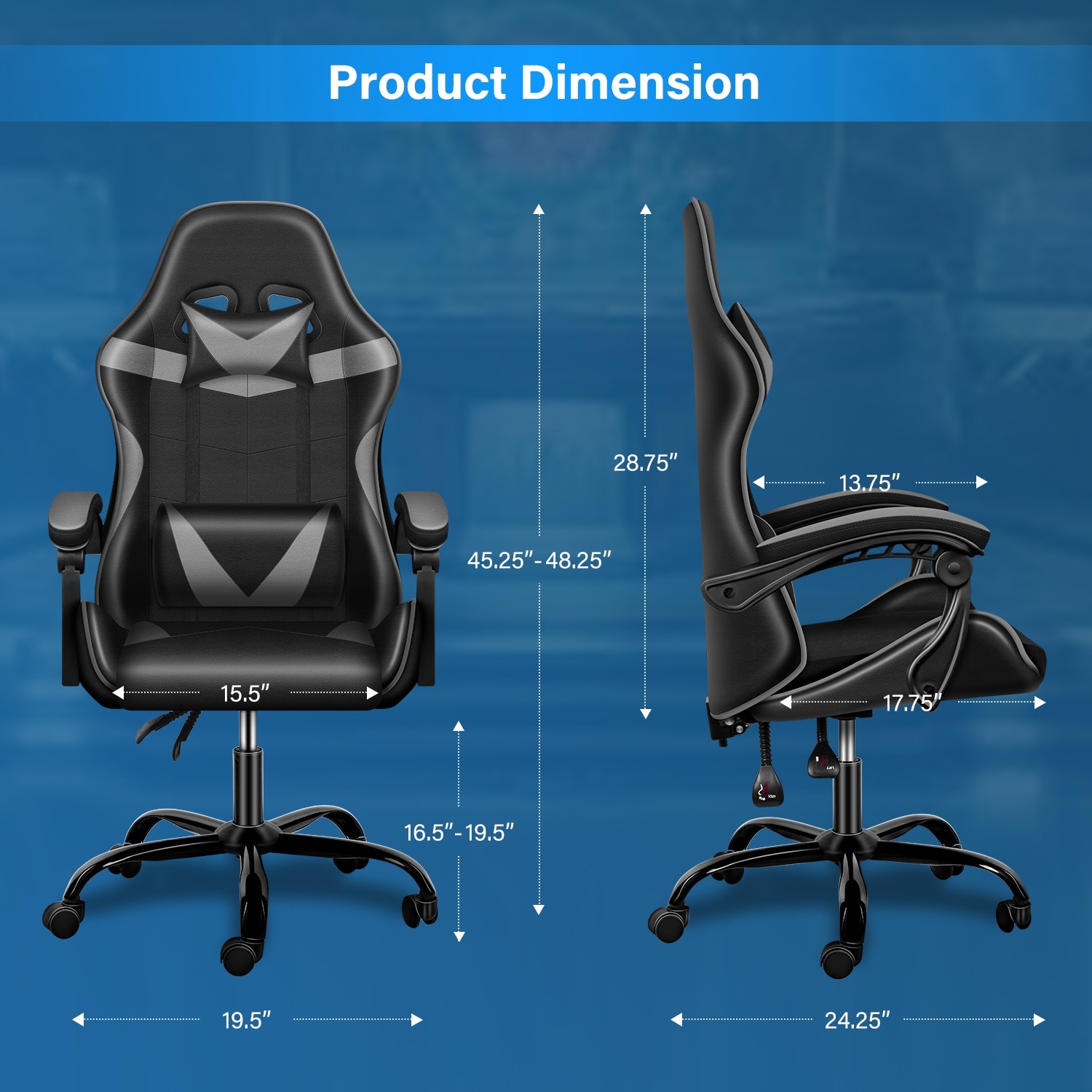 Simple Deluxe Gaming Chair Office High Back Computer Ergonomic Adjustable Swivel Chair with Headrest and Lumbar Support Bed Bath Beyond 37987908