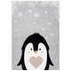preview thumbnail 8 of 16, SAFAVIEH, Carousel Kids Henriikka Penguin Rug 5'3" x 7'6" - Light Grey/Black