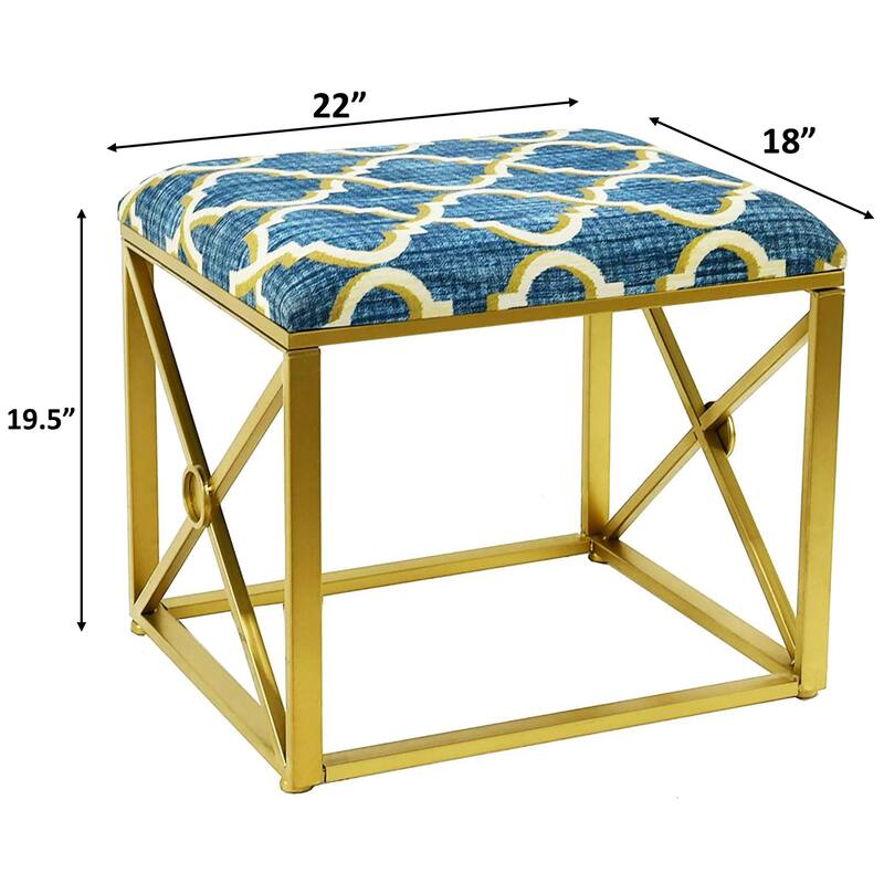 Modern Fabric Upholstered Ottoman with Foam Padding, 22" Wide