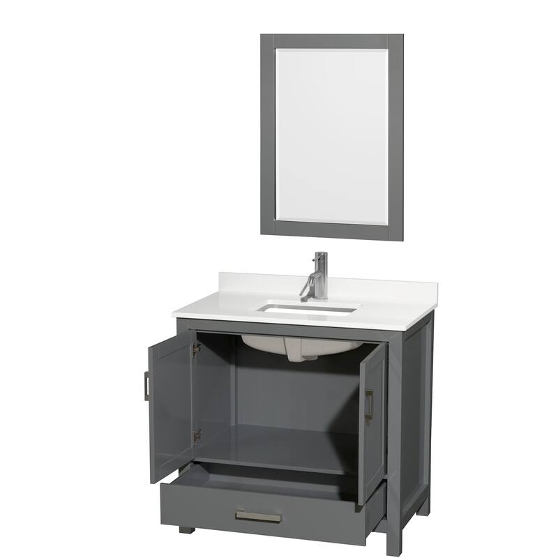Wyndham Collection WCS141436S-QTZ-UNSM24 Sheffield 36" Free Standing