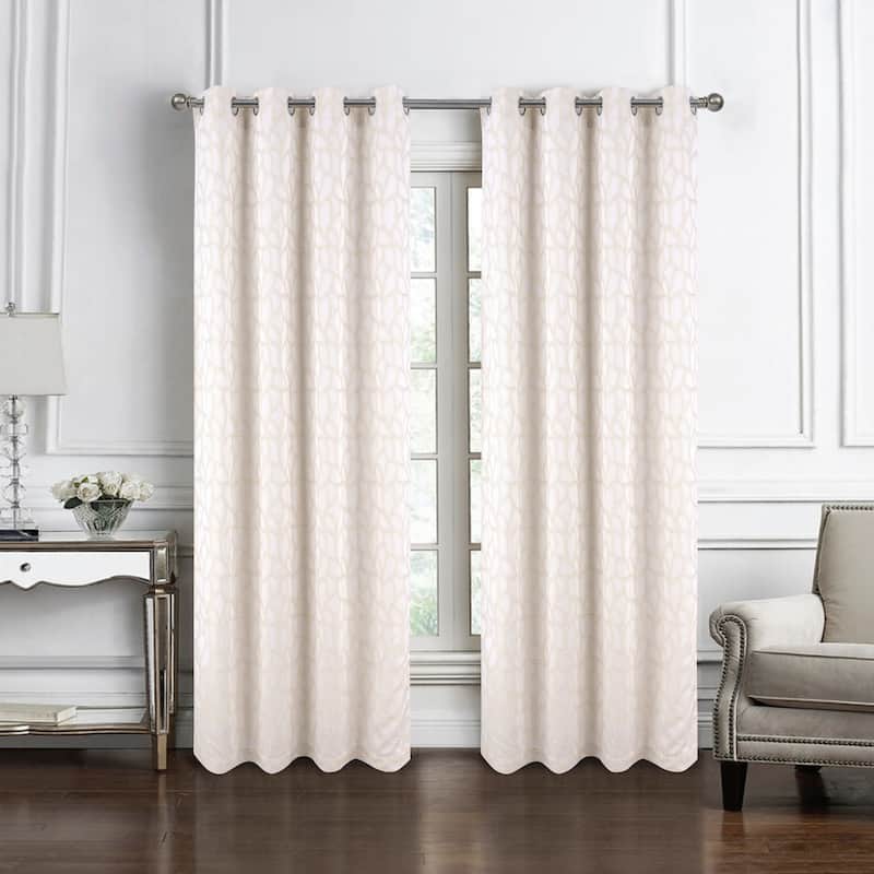 Lorena Woven Jacquard Window Curtain - Beige