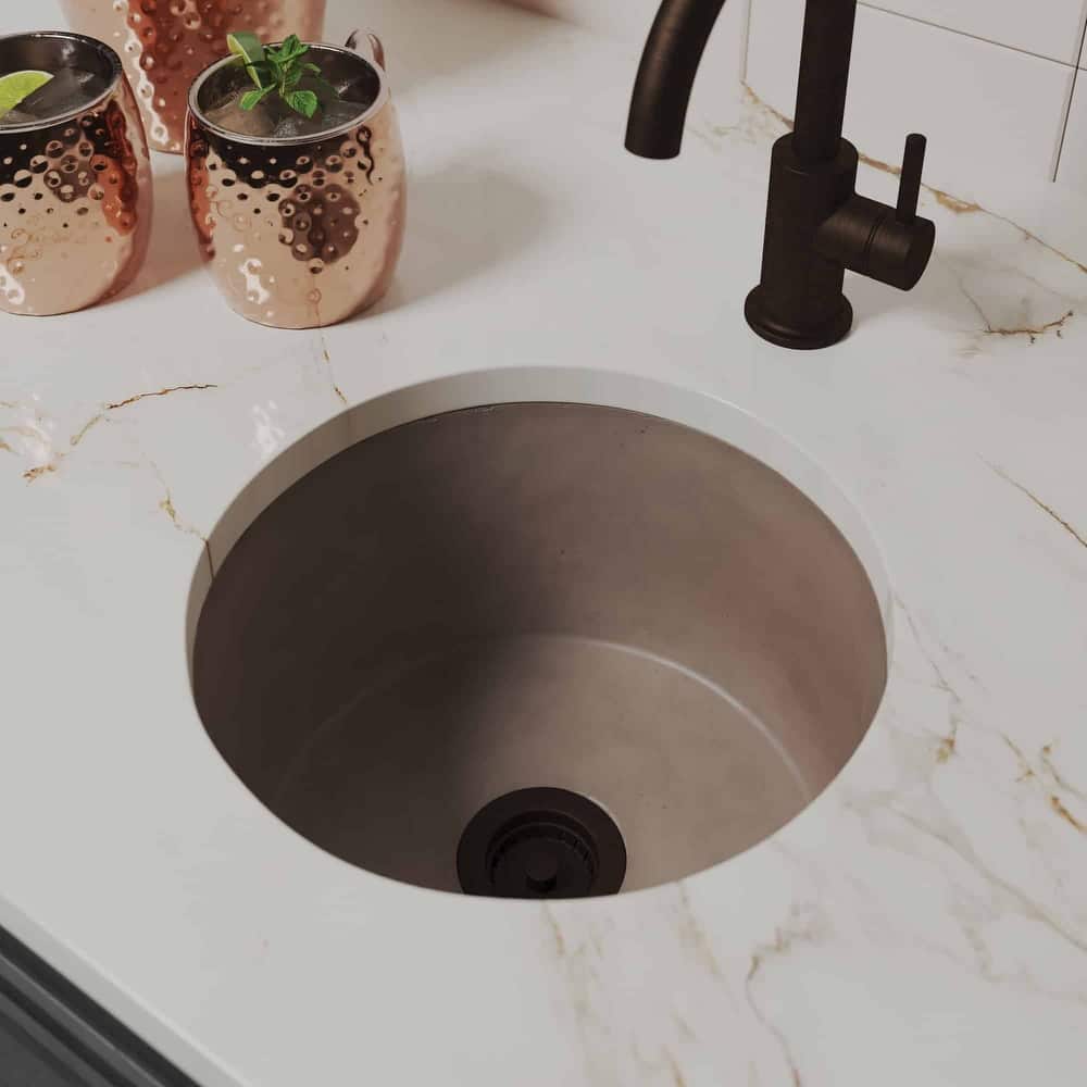 Malibu Handcrafted NativeStone Concrete Bar/ Prep Sink - 14" x 7"