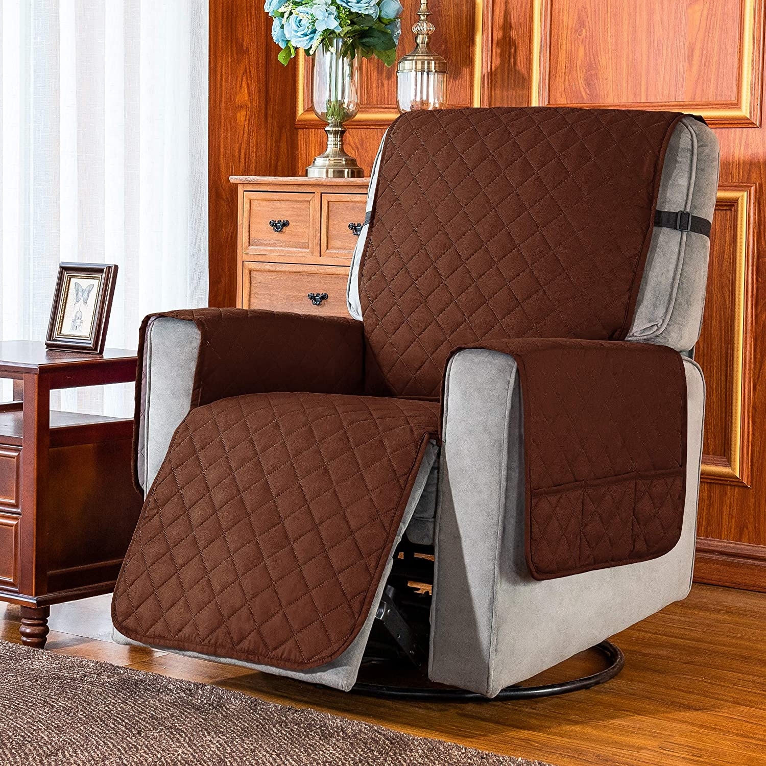 Reversible recliner chair top covers