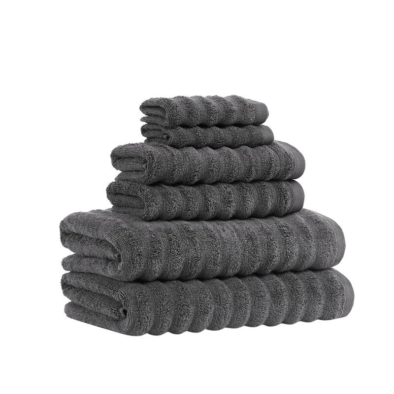 Borghese Roma Ribbed Zero Twist 6 Piece Towel Set