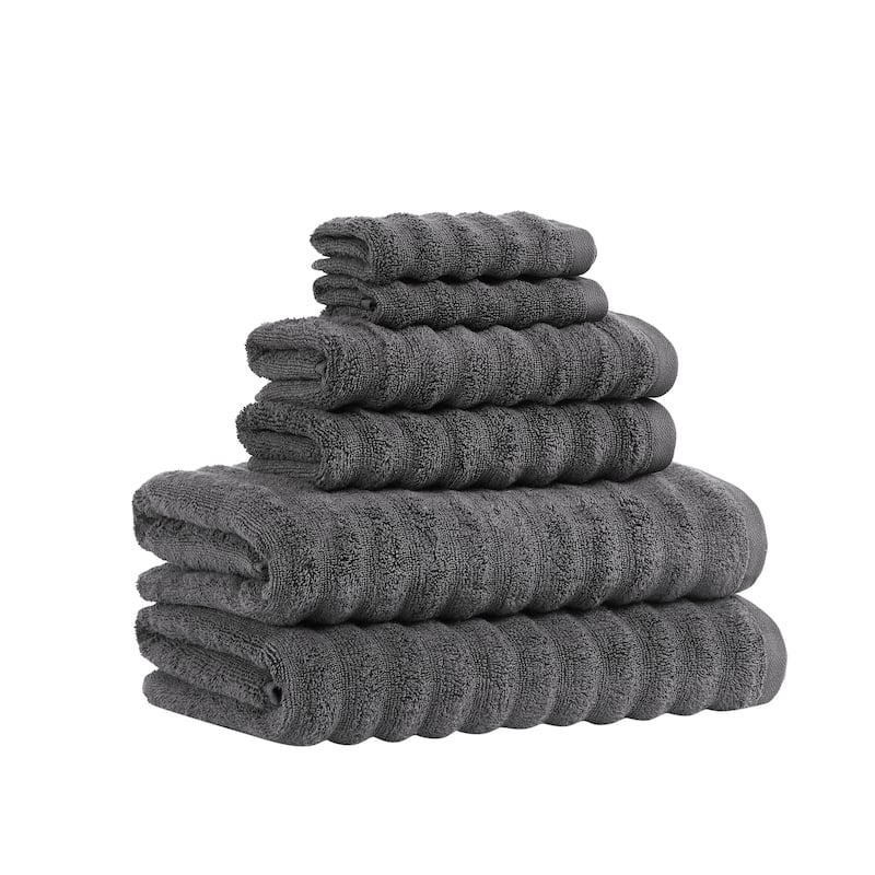 Brooklyn Loom Textured Zero Twist 6 Piece Towel Set