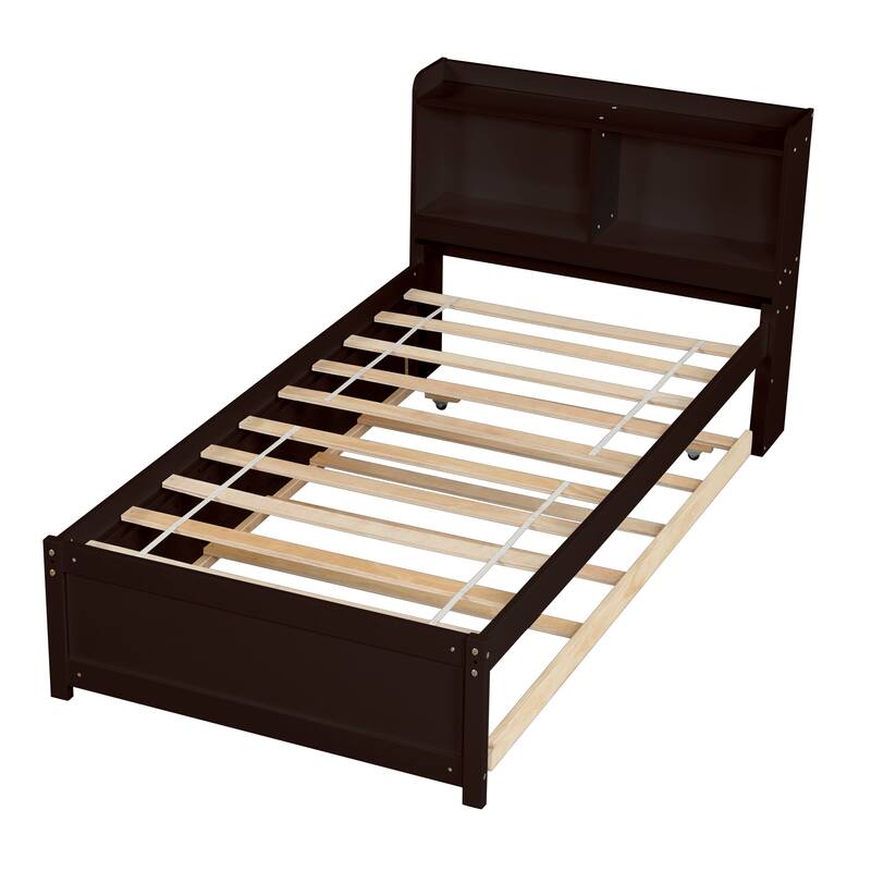 win Bed with Trundle and Bookcase