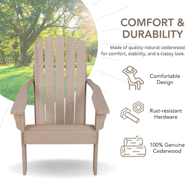 Laguna Outdoor Weather Resistant Wood Patio Adirondack Wood Chair