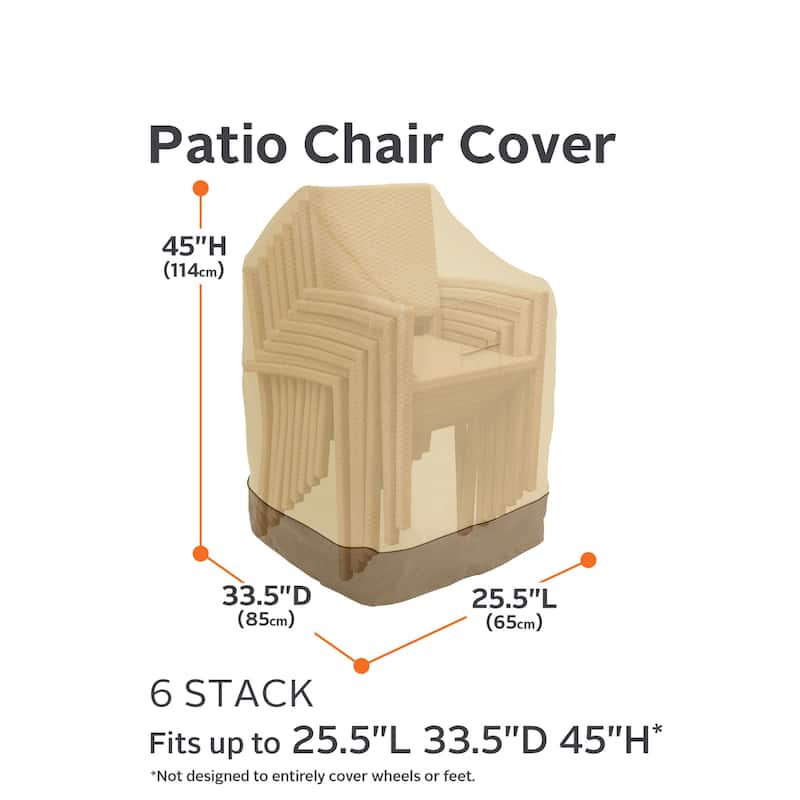 Classic Accessories Veranda Water-Resistant 25.5 Inch Stackable Patio Chair Cover