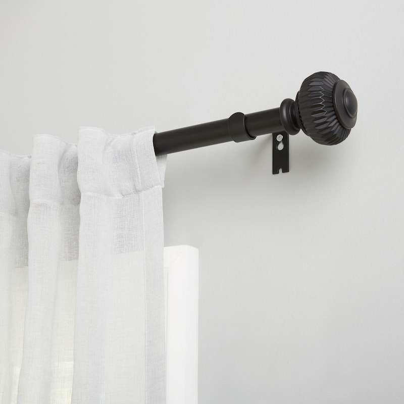 Lauren Ralph Lauren Cayson 1" Adjustable Window Curtain Rod and Finial Set