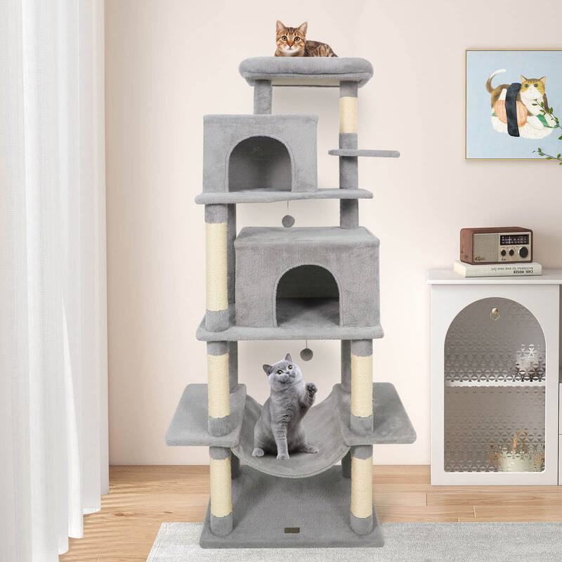 Costway 70” Large Cat Tree for Indoor Cats with Plush Top Perch, Dual - See Details