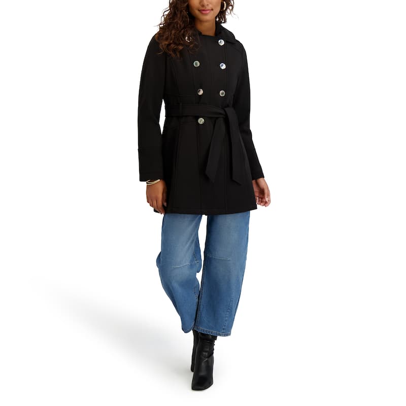 Kensie Water Resistant Hooded Soft Shell Jacket