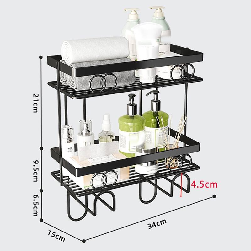 Over The Toilet Storage Shelf, Large Capacity Bathroom Storage Organizer, Punch-Free Metal Home Storage Rack