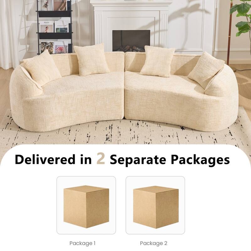 Curved Compressed Sofa with Creative Nordic-style Design