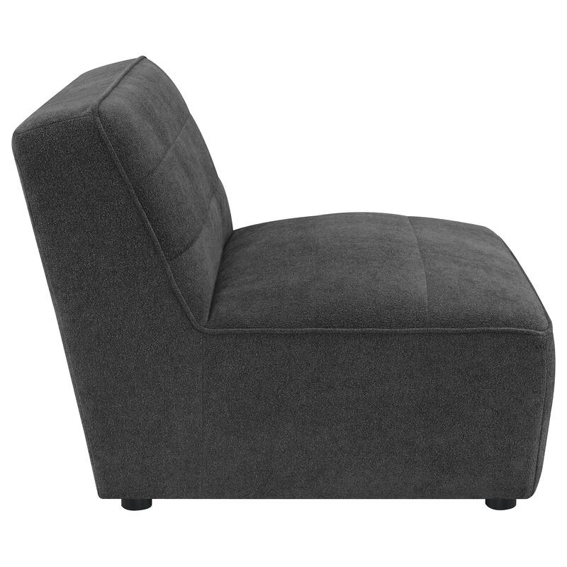 Ortega Dark Charcoal Upholstered Armless Chair