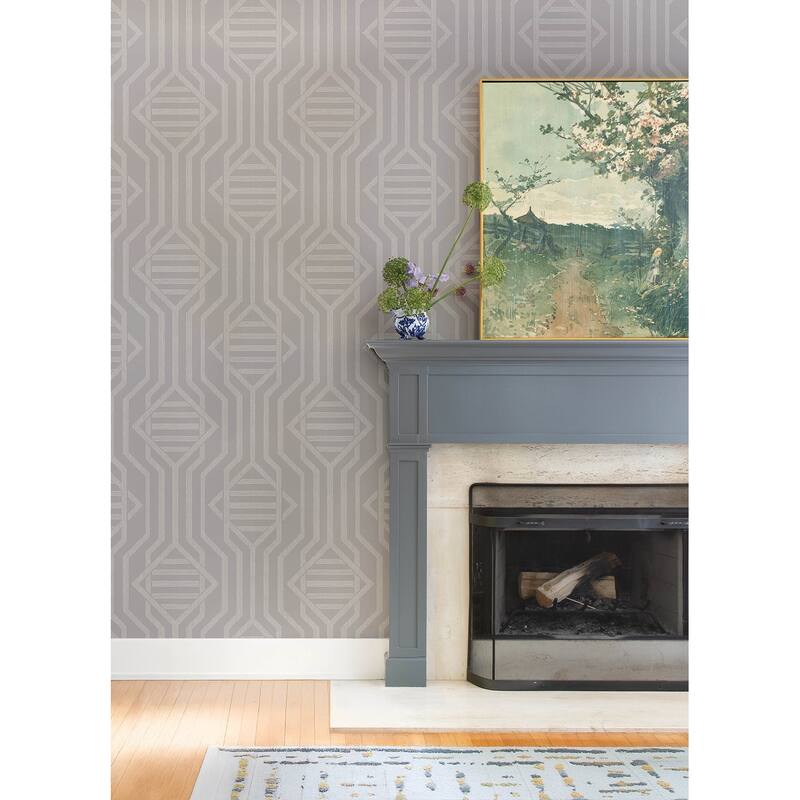A-Street Prints Essex Light Grey Geometric Wallpaper