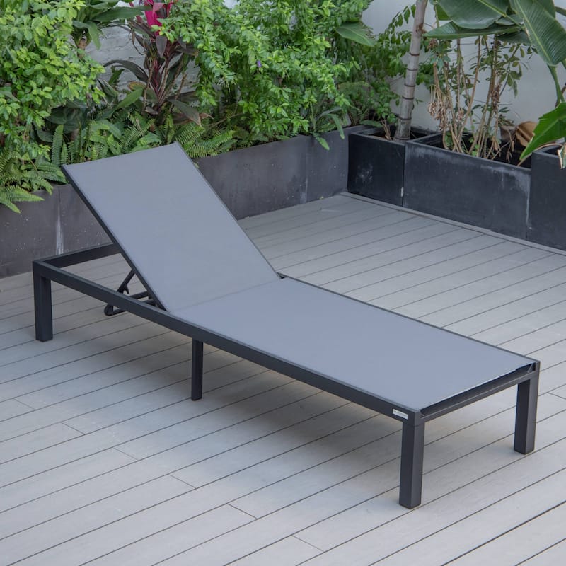Marlin Outdoor Chaise Lounge Chair - Stackable Adjustable Recliner Sun Lounger for Pool, Beach, Patio, or Backyard