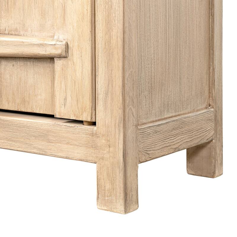 Jennifer Taylor Home Rowan 91" Reclaimed Pine 4-Door Crossbar Sideboard Cabinet, Heritage Light Natural Brown Reclaimed Pine