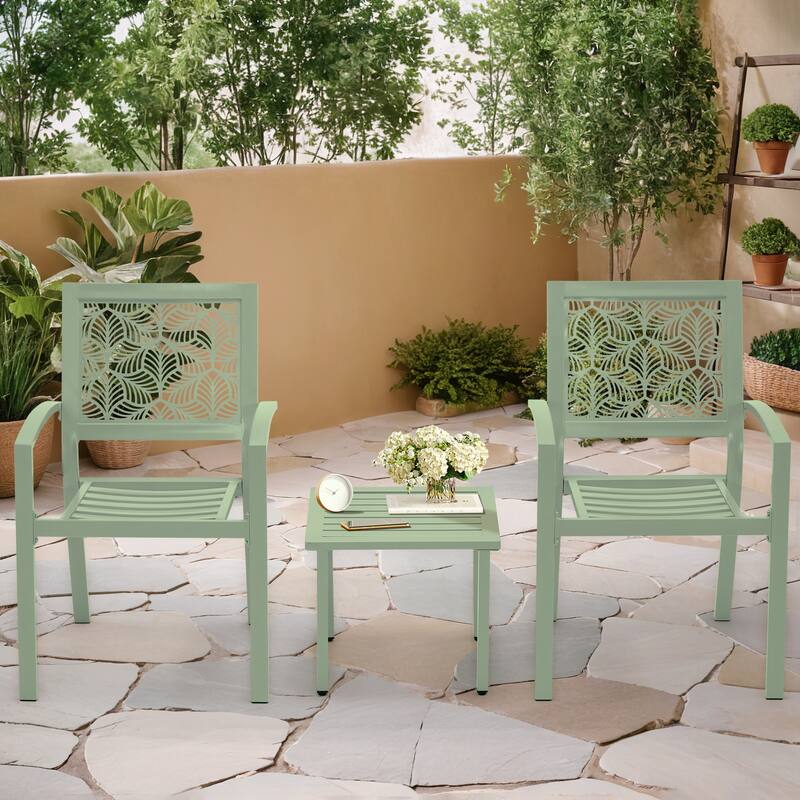Outdoor 3-Piece Bistro Set, Foldable Patio Dining Sets, Rust-Resistant, Lightweight, Easy to Clean, for Balcony, Garden, Pool
