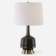 preview thumbnail 1 of 6, Uttermost Foster Black Glaze Table Lamp - 26'' H X 16'' W X 16'' D