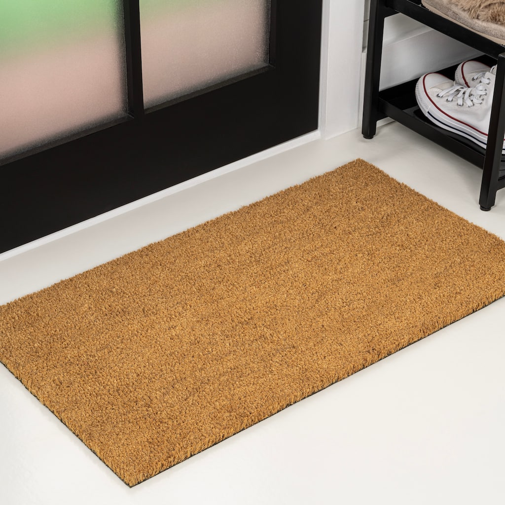 JONATHAN Y Classic Natural Coir Mat Indoor/Outdoor