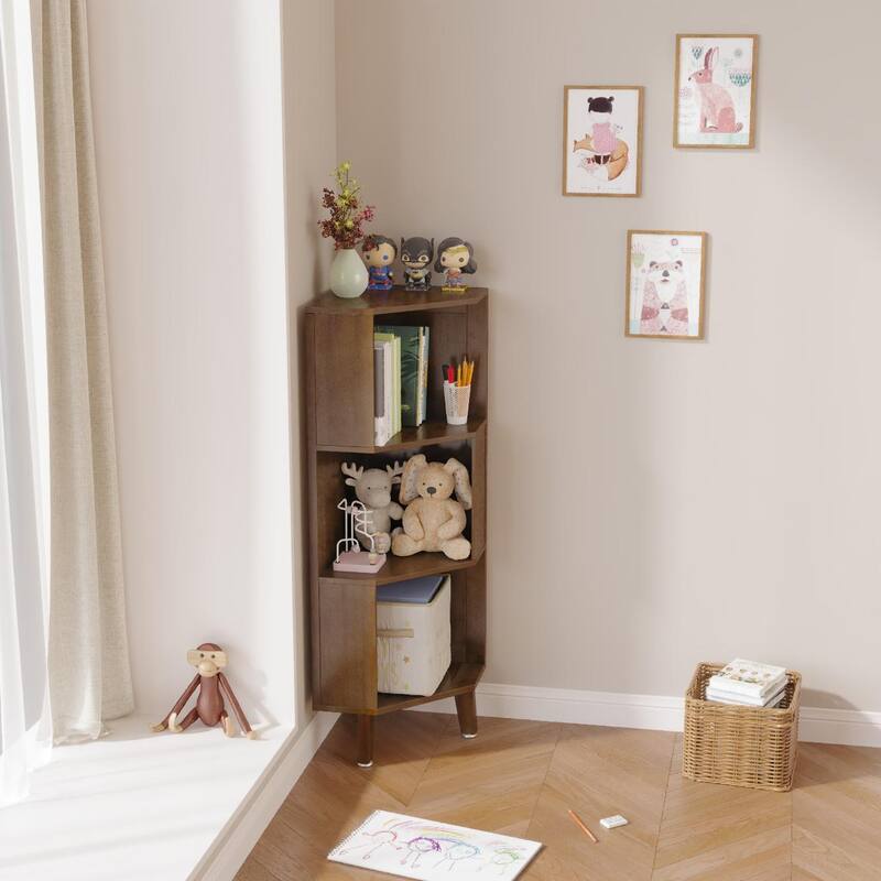 Kids Bookshelf, Premium Corner Bookshelf, Children Book Rack, Bookcase - 22" x 13.8" x 45.3"