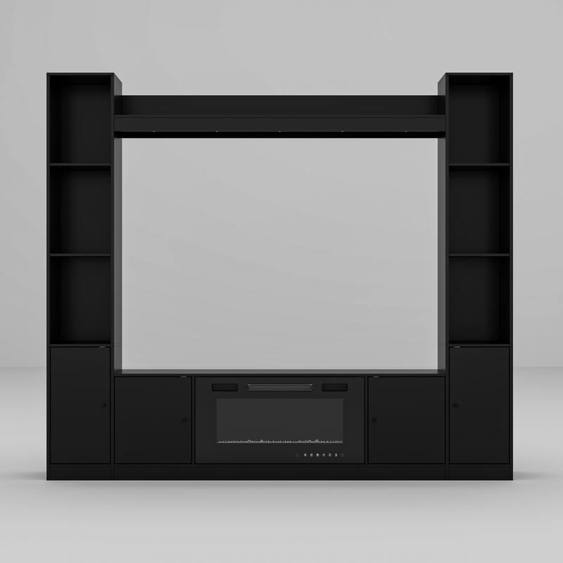 Media Console w/Fireplace Niche Contemporary Living Room Furniture