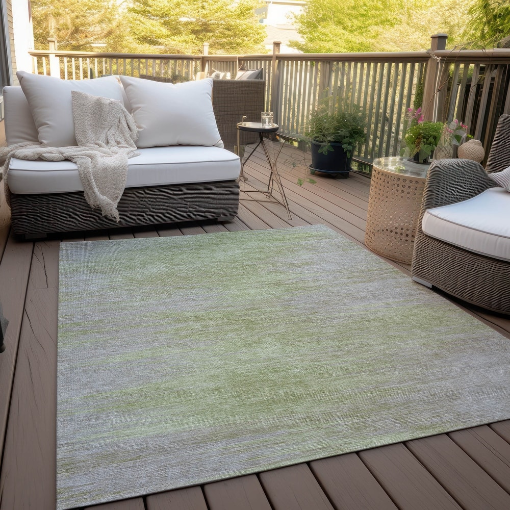 Machine Washable Indoor/ Outdoor Chantille Solid Ombre Rug