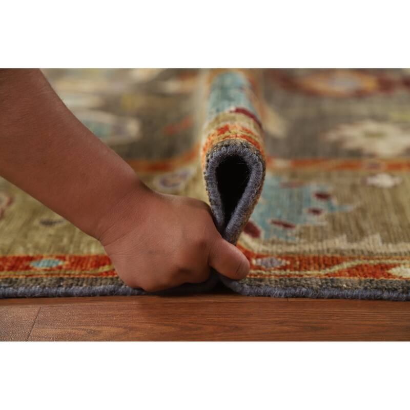 Hand Knotted Oriental 100% Wool Carpet Transitional All-Over Greys & Charcoal Oushak Area Rug - 10' 0'' X 8' 0''