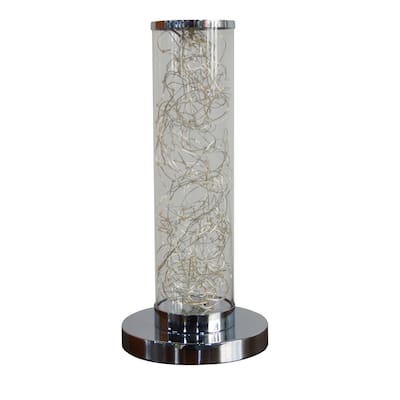 13 Inch Metal LED Table Lamp with In-Line Switch for Living Room - 6” x 6” x 13”