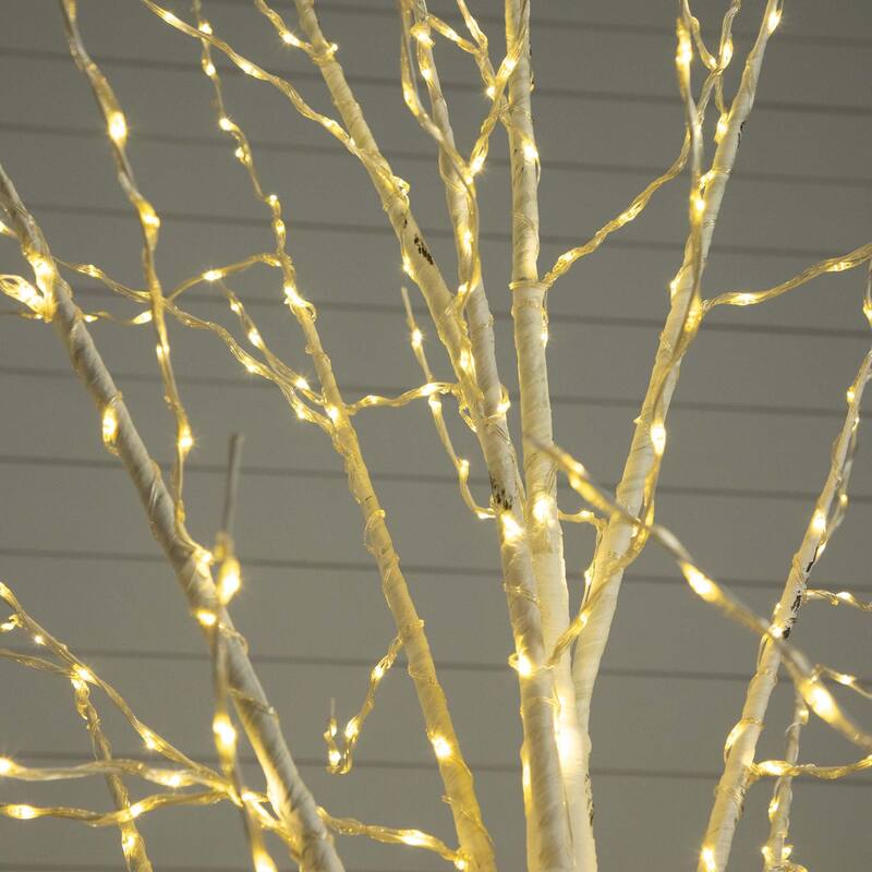 Pre-Lit Birch Artificial Christmas Tree - 8' - Warm White LED Lights