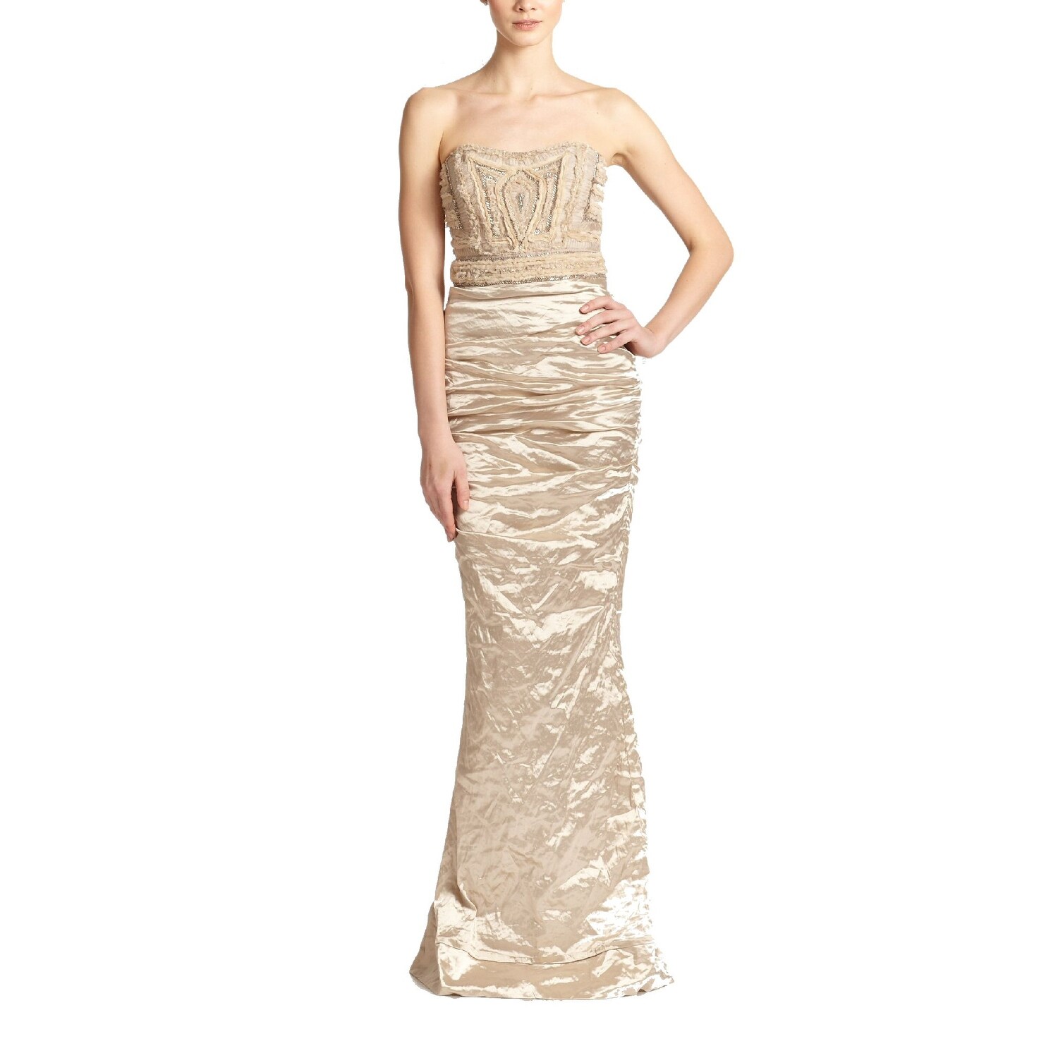 nicole miller strapless gown