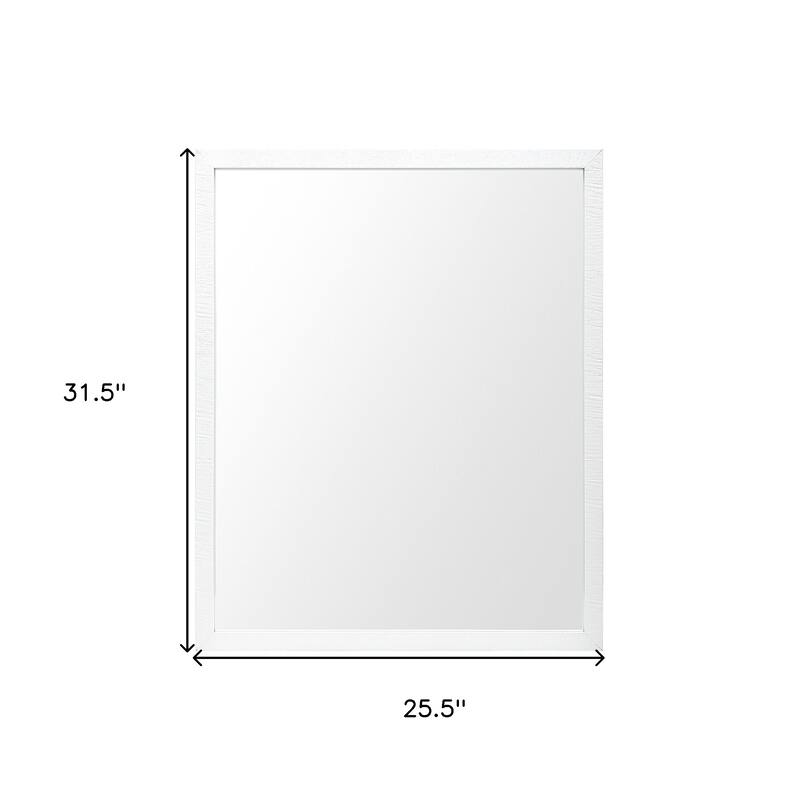 HomeRoots 32" White Framed Bathroom Vanity Mirror - 25.50 in. x 31.50 in. x 1.75 in.