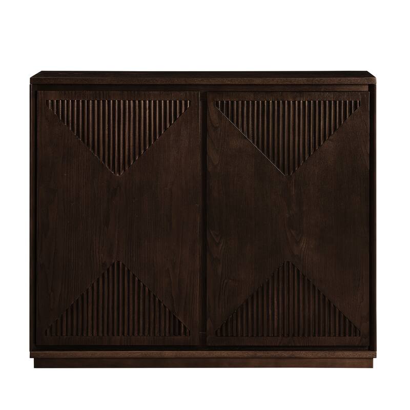 Mid Century Modern V-shape Storage Cabinet, Buffet Cabinet with Storage, Narrow Side Cabinet for Living Room Entryway