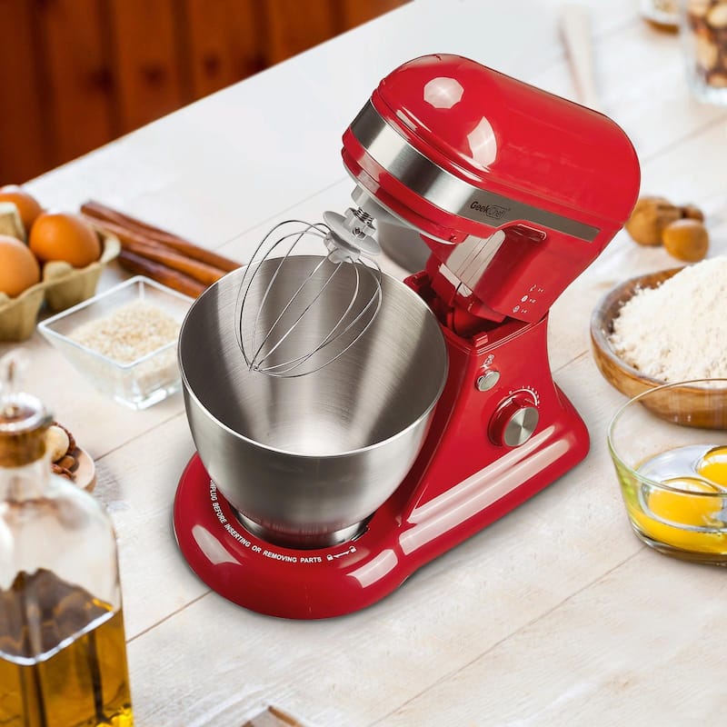 Electric Stand Mixer, 4.8QT, 12 Speeds, Tilt-Head Food Mixer with Dough Hook, Rotary Knob