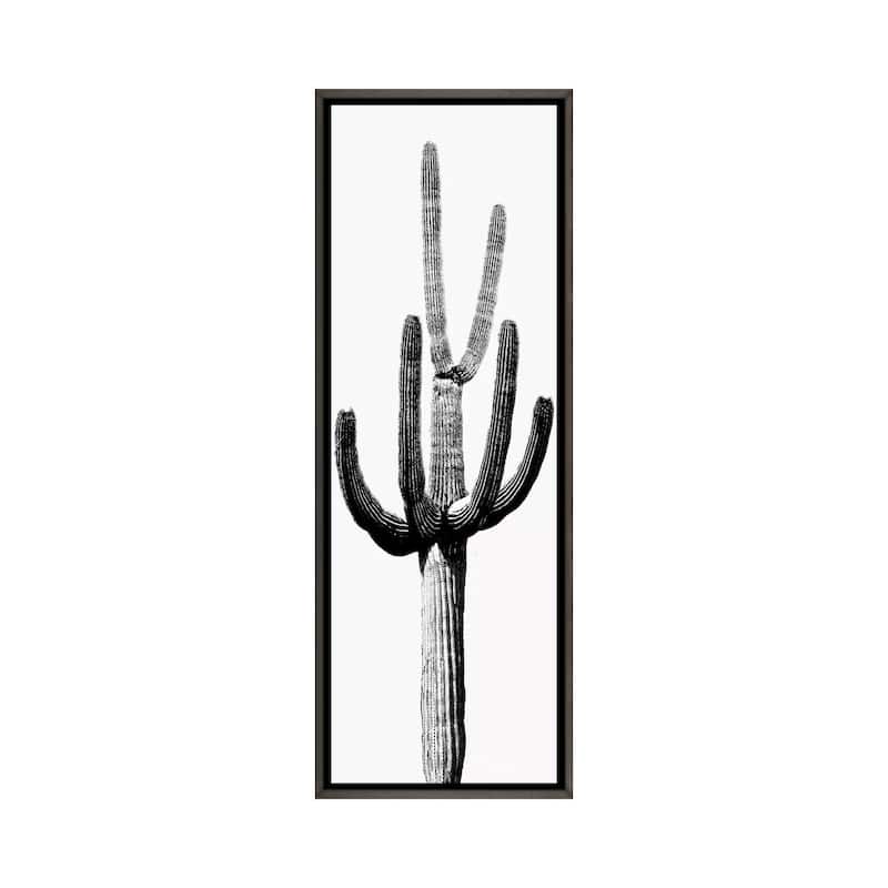 iCanvas "Black & White Saguaro Cactus III" by Mia Jensen Framed - 36x12 - Charcoal