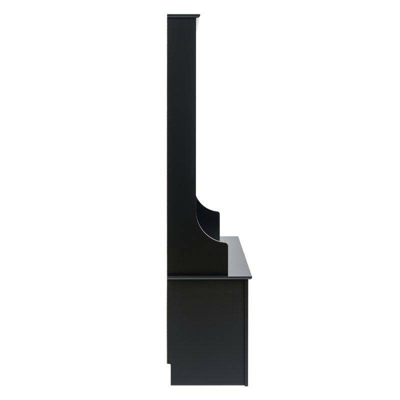 Black Entryway Hall Tree Shoe Cubbie Coat Rack - 34.75" W x 14.75" D