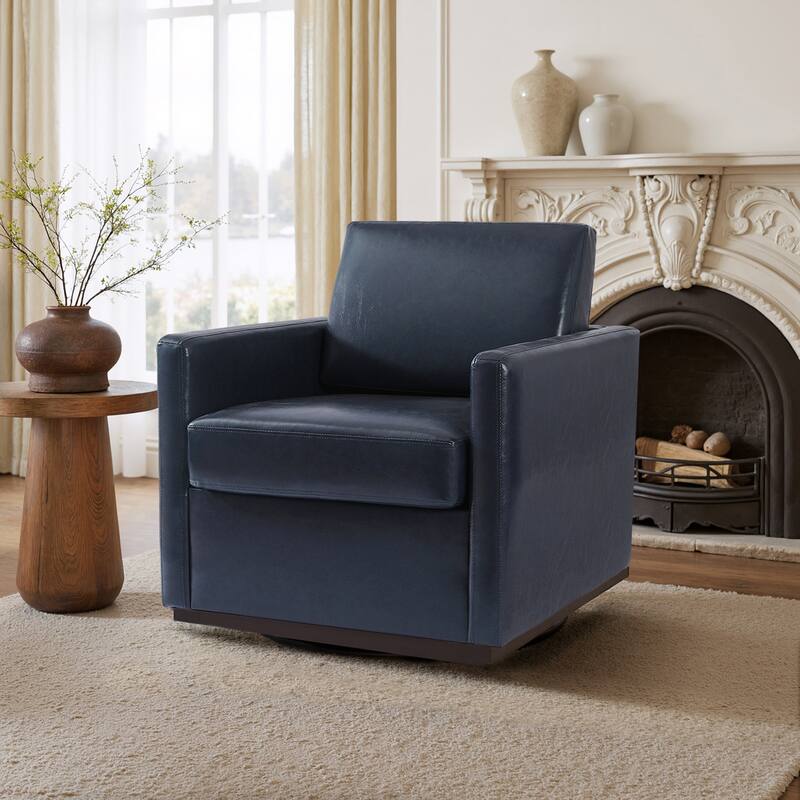 uixe Modern Upholstered Swivel Accent Chair with Pocket Spring Seat