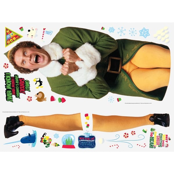 slide 2 of 3, Red & Green Buddy The Elf Giant Wall Decals by RoomMates