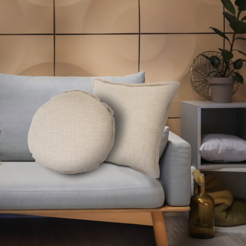 Sevita Solid Birch Round Throw Pillow
