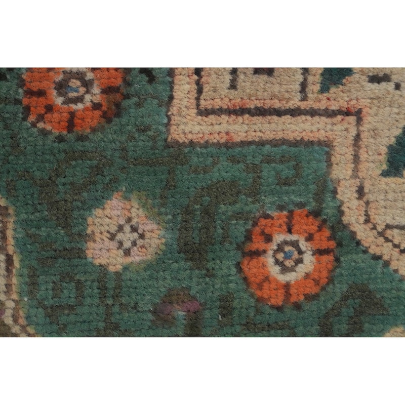 Hand Knotted Oriental 100% Wool Carpet Traditional Floral Navy Blue & Blues Tabriz Area Rug - 6' 1'' X 4' 7''