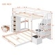 preview thumbnail 6 of 22, Twin Over Full Bunk Bed Frame with Built-In Shelves, Storage Stairs, Bottom Floor Bed with Pull-out Drawers, Wooden Loft Bed