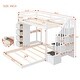 preview thumbnail 22 of 30, Twin Over Full Bunk Bed with 3-Layer Shelves, Drawers, Storage Stairs, Space-Saving, Multi-Functional Design, Grey