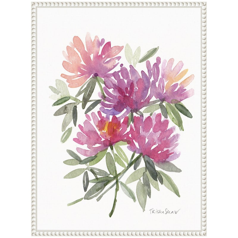 Kate and Laurel Sylvie Abstract Watercolor Pink Floral Framed Canvas by Patricia Shaw