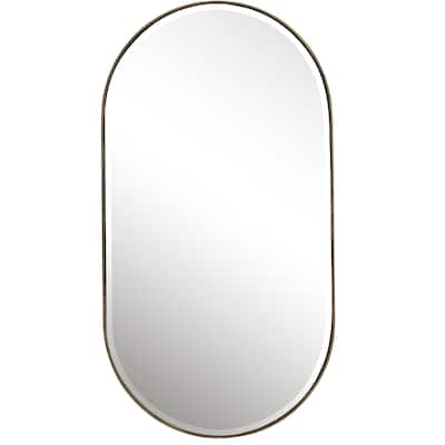 Uttermost 09914 Lago 21-1/4" W x 40" H Oval Framed Bathroom Mirror