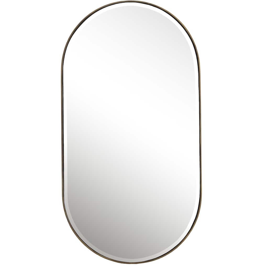 Uttermost 09914 Lago 21-1/4" W x 40" H Oval Framed Bathroom Mirror