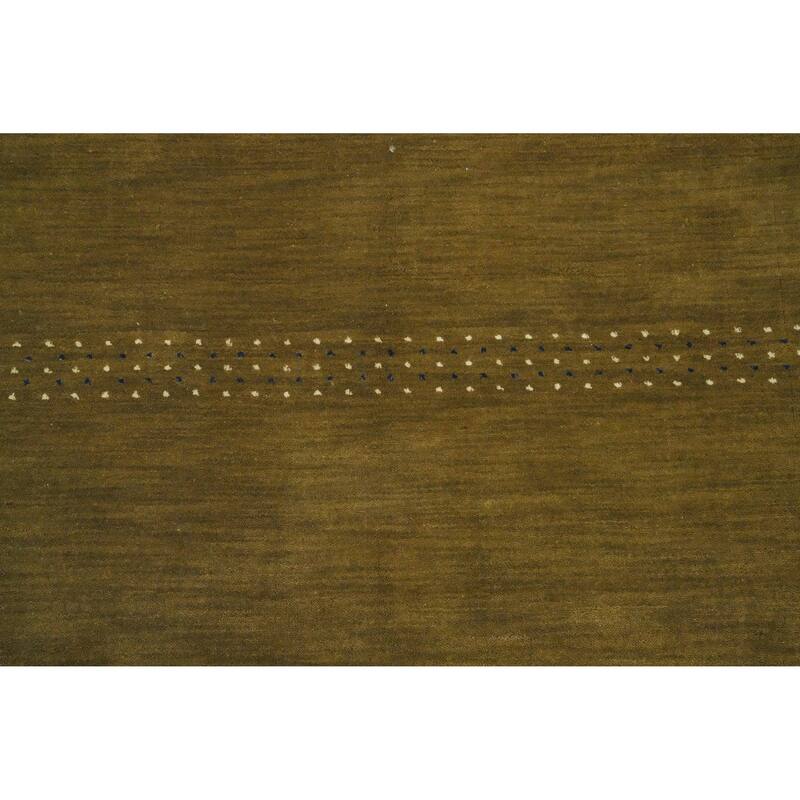 Hand Knotted Oriental 100% Wool Carpet Tribal Animal Pictorial Green Gabbeh Area Rug - 7' 9'' X 5' 1''