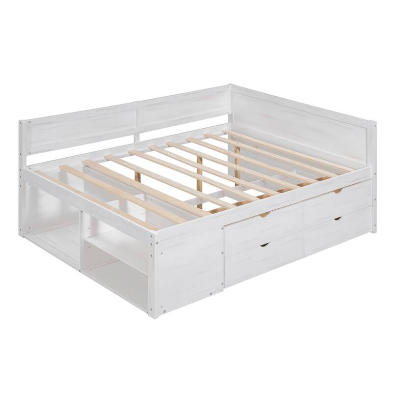 Modern Daybed with Drawers and Shelves