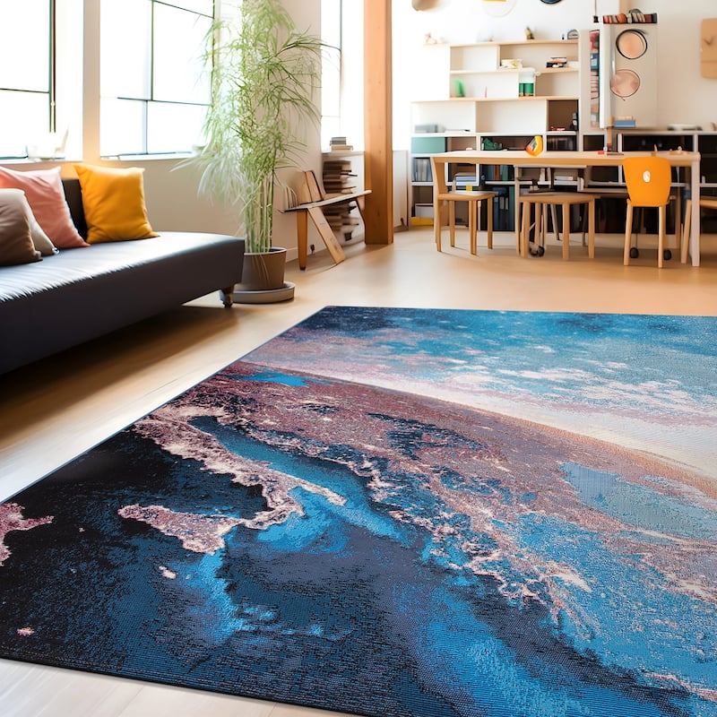 World Rug Gallery Galaxy Collection Adventure Space Indoor/Outdoor Area Rug